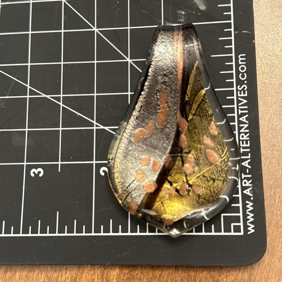 Murano style art glass pendant slide necklace - Picture 4 of 4